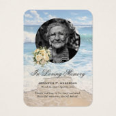 Strand Bloemen Foto Memorial Gebed Kaarten Visitekaartje (Voorkant)