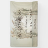 Strand Bloemenboog Bruiloft Spandoek (Verticaal)
