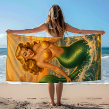 Strand Blonde Pin-Up Zeemeermin | Kust Zeemeermin-