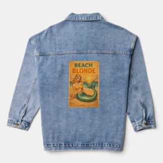 Strand Blonde Pin-up Zeemeermin Retro Kustleven Je Denim Jacket