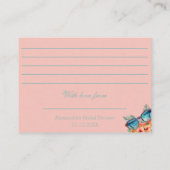 Strand Blush Roze Bloemen Tropisch Vrijgezellenfee Informatiekaartje (Achterkant)