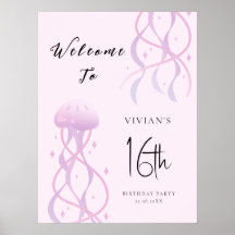 Strand Blush Roze Sweet Sixteen Feest Uitnodiging