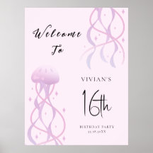 Strand Blush Roze Zoet Zestien Party Uitnodiging