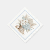 Strand Boho Blauwe Hortensia Papieren Servetten (Hoek)