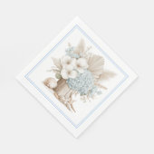 Strand Boho Blauwe Hydrangea Papieren Servetten (Hoek)