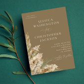 Strand Boho Pampas Grass Bruiloft V2- Taupe Kaart