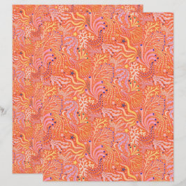 Strand Boho Zeegras Oranje Scrapbook Papier