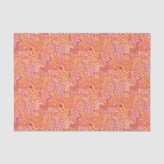 Strand Boho Zeegras Oranje Tissuepapier (Voorkant)