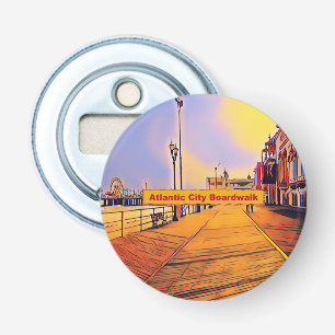 Strand Bordwalk Pop Art Button Flesopener