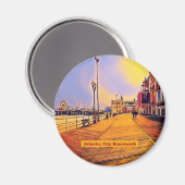Strand Bordwalk Pop Art Magneet (Voorkant / Achterkant)