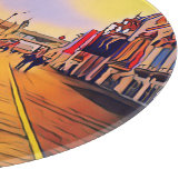Strand Bordwalk Pop Art Snijplank (Hoek)