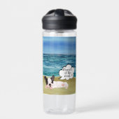 Strand Boston Terrier Waterfles (Voorkant)