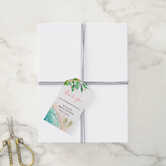 Strand Botanische Dank Je Cadeaulabel (Met Touw)