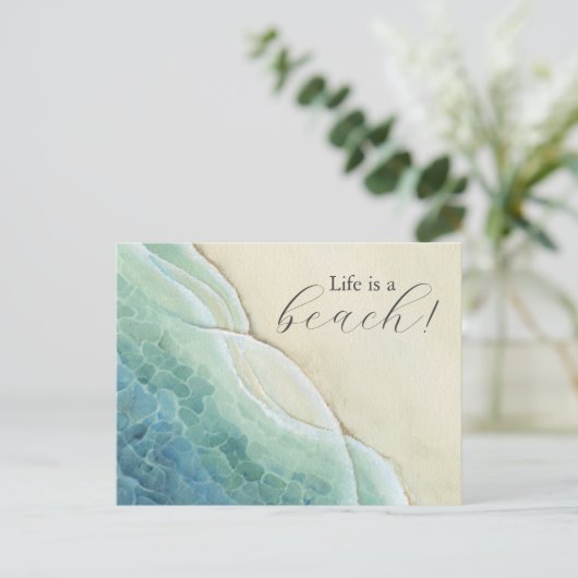 Strand Briefkaart Zomeruitnodiging (Staand voorkant)