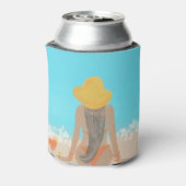 Strand Bruid Lange Haren Bruiloftsfeest Blikjeskoeler (Blikje Achterkant)