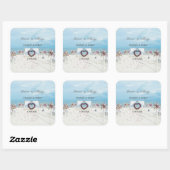 Strand Bruidsboeket Bloemenprieel Vierkante Sticker (Vel)