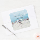 Strand Bruidsboeket Bloemenprieel Vierkante Sticker (Envelop)