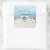 Strand Bruidsboeket Bloemenprieel Vierkante Sticker (Tas)