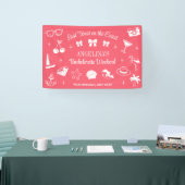 Strand Bruidsfeest Afsluitende Toast Koraal Roze Spandoek (Beurs)