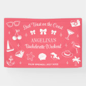 Strand Bruidsfeest Borrel Laatste Toast Koraal Roz Spandoek (Horizontaal)