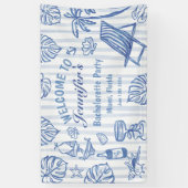 Strand BRUIDSFEest Fantasievolle Blauwe Banner (Verticaal)