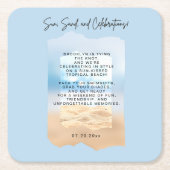 Strand Bruidsfeest Feestvieringen Kartonnen Onderzetters (Voorkant)