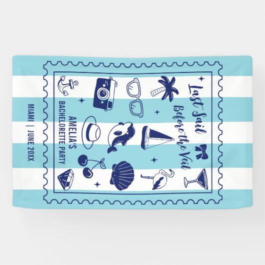 Strand Bruidsfeest Meisjes Laatste Zeilvaart Gekle Spandoek (Horizontaal)