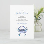 Strand Bruidsfeest Uitnodigingen Aquarel Krab (Staand voorkant)