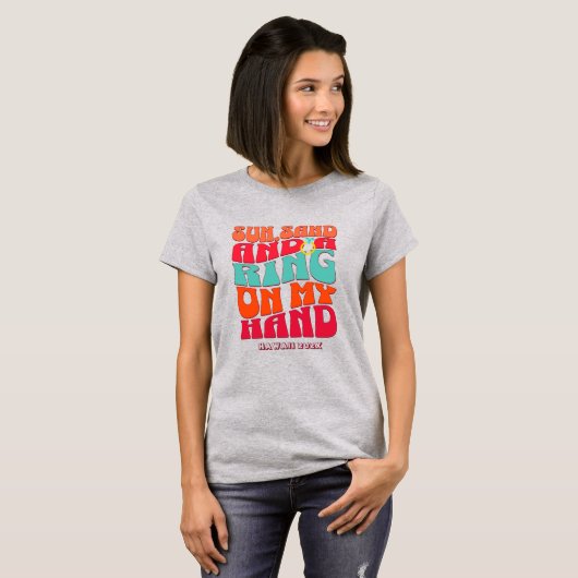 Strand Bruidsfeestje Groovy Zon Zand Ring T-shirt (Voorkant volledig)