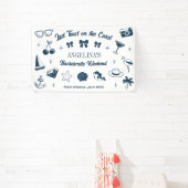 Strand Bruidsfeestje Laatste Toast Doodle Kunst Spandoek (Insitu)