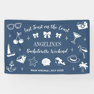 Strand Bruidsfeestje Laatste Toast Op De Kust Spandoek