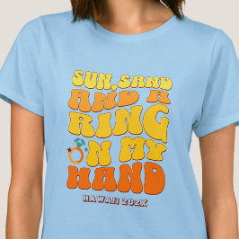 Strand Bruidsfeestje Retro Zon Zand Ring T-shirt