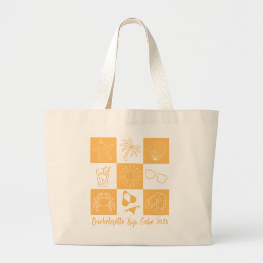 Strand Bruidsmeisje Geel Grote Tote Bag (Voorkant)
