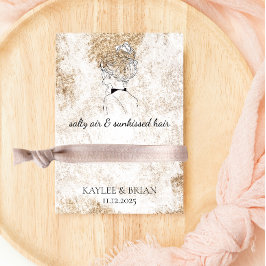 Strand Bruidsmeisje Hair Tie Scrunchie Houder Informatiekaartje