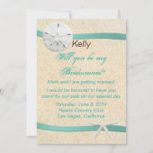 Strand Bruidsmeisje Kaart Trouwen onder de Bruidss (Voorkant)