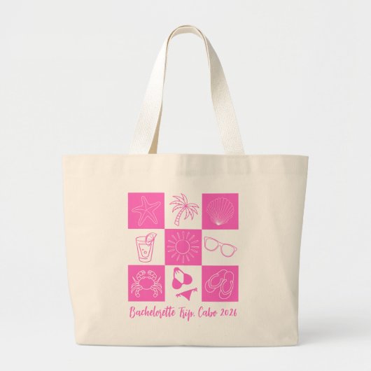 Strand Bruidsmeisje Roze Grote Tote Bag (Voorkant)