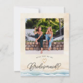 Strand Bruidsmeisje Voorstel Kaart met Ocean Waves (Voorkant)