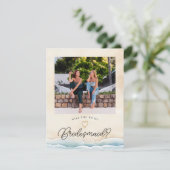 Strand Bruidsmeisje Voorstel Kaart met Ocean Waves (Staand voorkant)