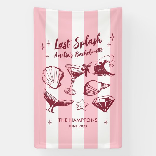 Strand Bruidsmeisjes Feest Laatste Duik Zeemeermin Spandoek (Verticaal)