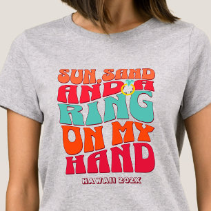 Strand Bruidsmeisjesfeest Groovy Zon Zand Ring T-shirt