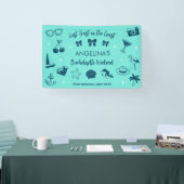 Strand Bruidsmeisjesfeest Kust Doodle Kunst Spandoek (Beurs)