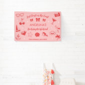 Strand Bruidsmeisjesfeest Kust Doodle Spandoek (Insitu)