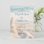 Strand bruiloft - Aan zee bruiloft - Romantisch st Kaart (Staand voorkant)