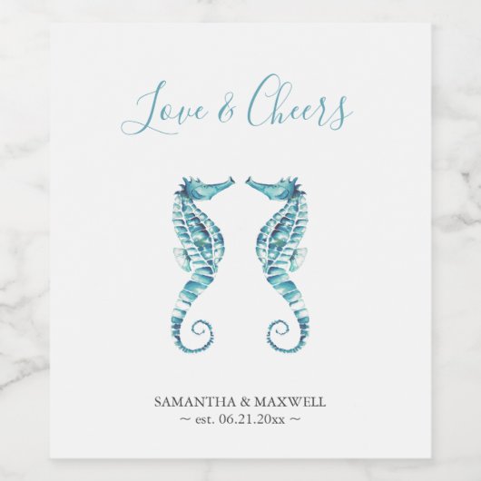 Strand Bruiloft Aangepaste Wijnfles Etiketten Zeep (Enkel label)