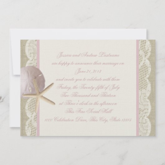  strand bruiloft aankondiging (Achterkant)