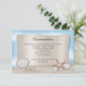 Strand Bruiloft Accommodaties Enclosure Kaarten RSVP Kaartje (Staand voorkant)