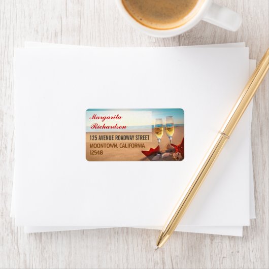 strand bruiloft adresetiketten etiket (Insitu)