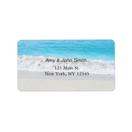 Strand bruiloft adresetiketten strand1 etiket