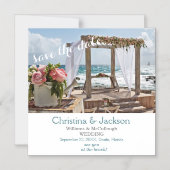 Strand Bruiloft Afbeelding Save the Date Wedding Magnetische Uitnodiging (Voorkant)