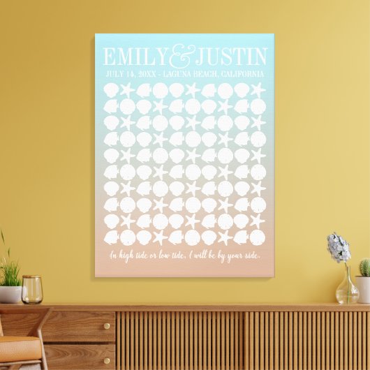 Strand bruiloft | Alternatieve Gastenboek Verpakt  Canvas Afdruk (Insitu (Woonkamer))